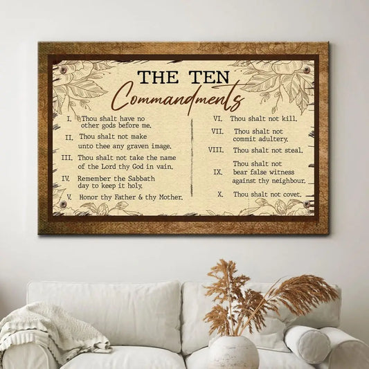 10 Commandments Wall Art Canvas - Christian Wall Art