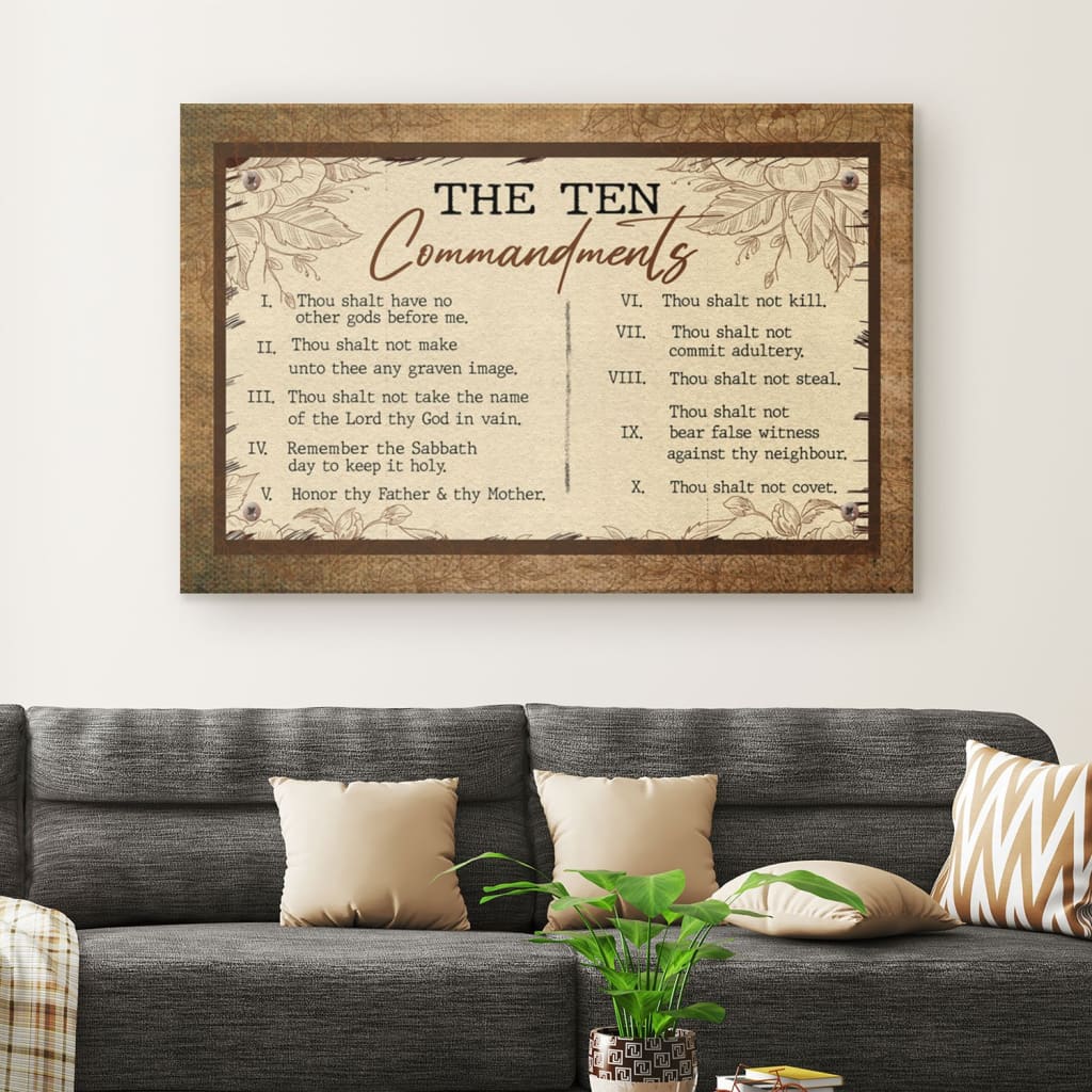 10 Commandments Wall Art Canvas - Christian Wall Art