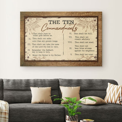 10 Commandments Wall Art Canvas - Christian Wall Art