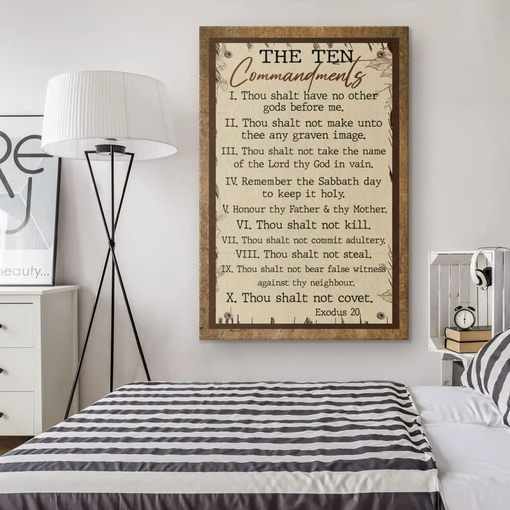 10 Commandments Wall Art Canvas - Christian Wall Art