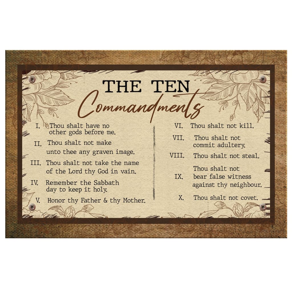 10 Commandments Wall Art Canvas - Christian Wall Art