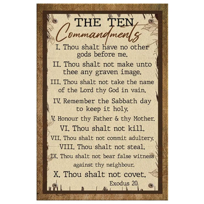 10 Commandments Wall Art Canvas - Christian Wall Art