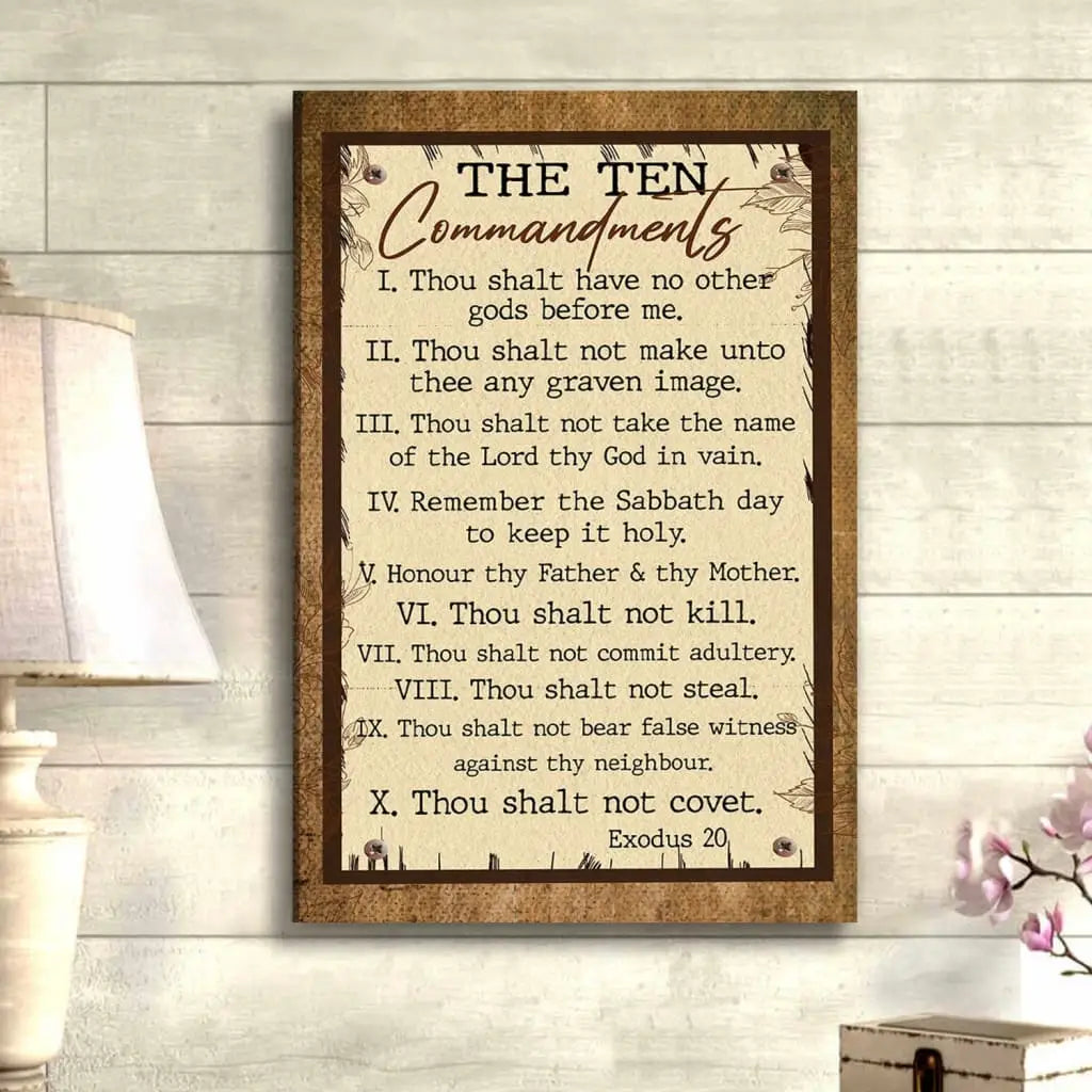 10 Commandments Wall Art Canvas - Christian Wall Art