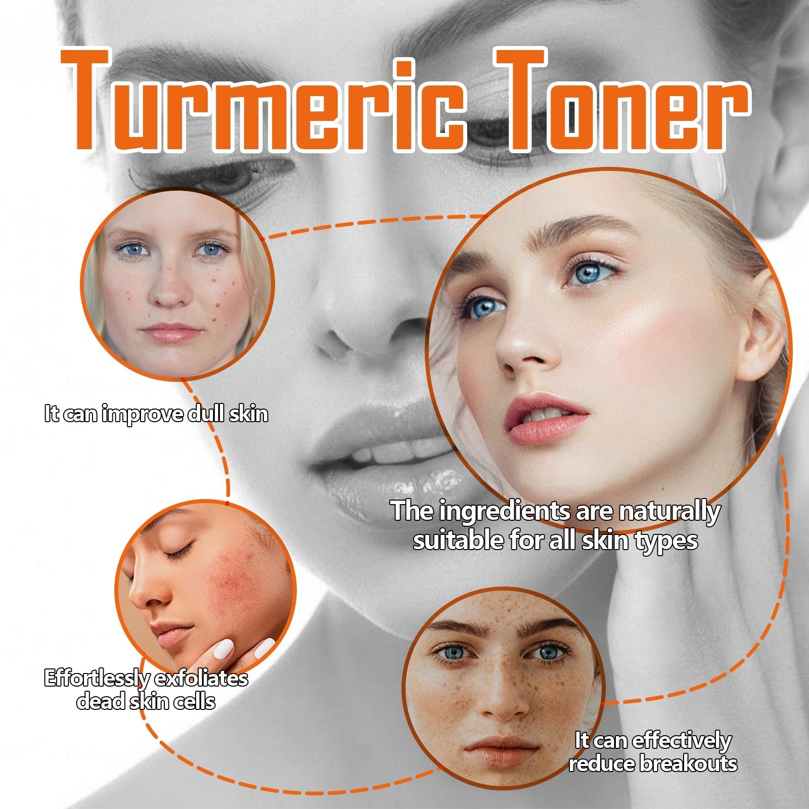 Black Turmeric Toner——Deeply Hydrating, Firming, Moisturizing and Moisturizing Facial Skin Toner