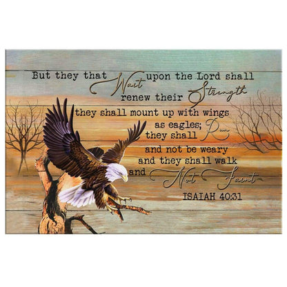 Eagle Wingspan, They That Wait Upon The Lord Isaiah 40:31 Christian Wall Art Canvas Print