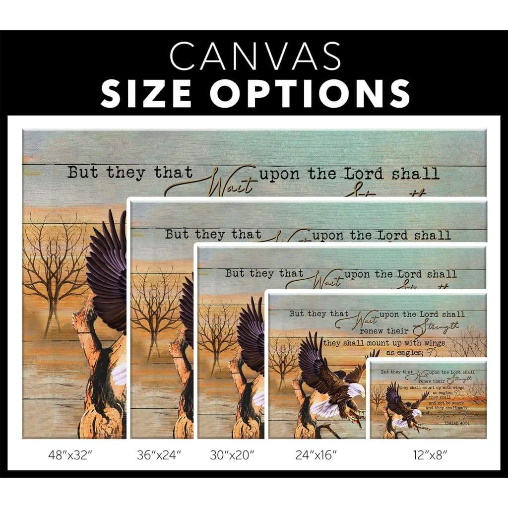 Eagle Wingspan, They That Wait Upon The Lord Isaiah 40:31 Christian Wall Art Canvas Print