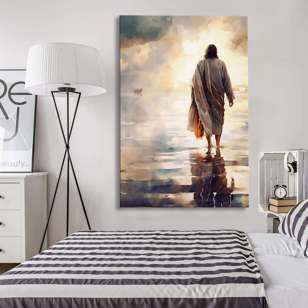 Jesus Walking on Water Wall Art Canvas Print