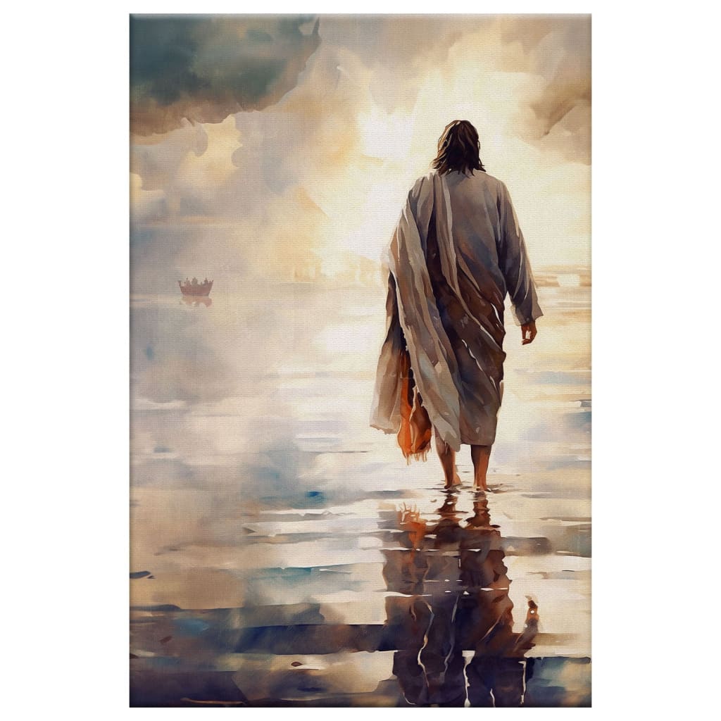 Jesus Walking on Water Wall Art Canvas Print