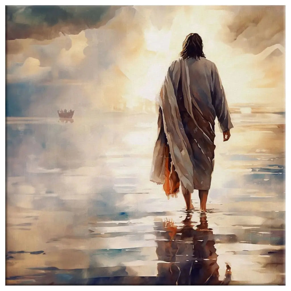 Jesus Walking on Water Wall Art Canvas Print