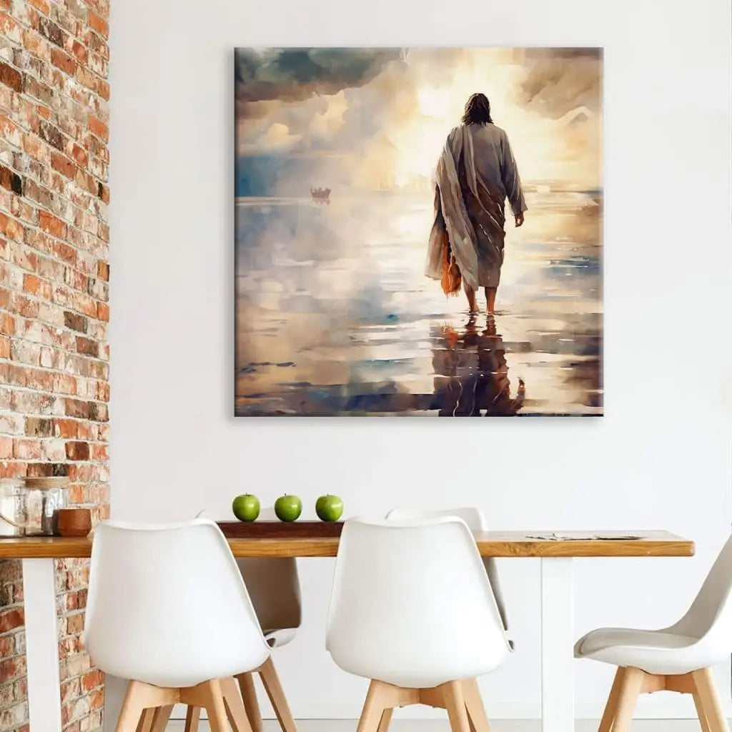 Jesus Walking on Water Wall Art Canvas Print