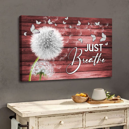 Just Breathe Wall Art Canvas, Christian Wall Art