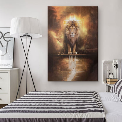 Lion and Lamb Canvas Wall Art, Lion and Lamb Picture