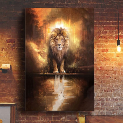 Lion and Lamb Canvas Wall Art, Lion and Lamb Picture