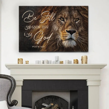 Be Still And Know That I Am God, Lion Of Judah, Christian Wall Art Canvas