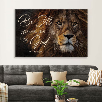 Be Still And Know That I Am God, Lion Of Judah, Christian Wall Art Canvas