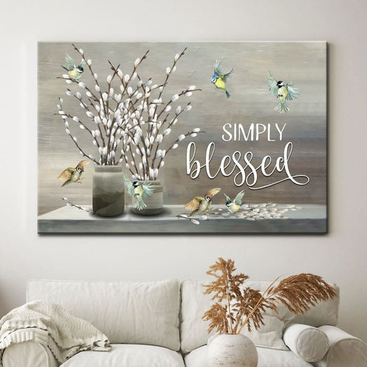 Christian Canvas Wall Art, Simply Blessed Wall Decor