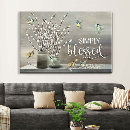 Christian Canvas Wall Art, Simply Blessed Wall Decor